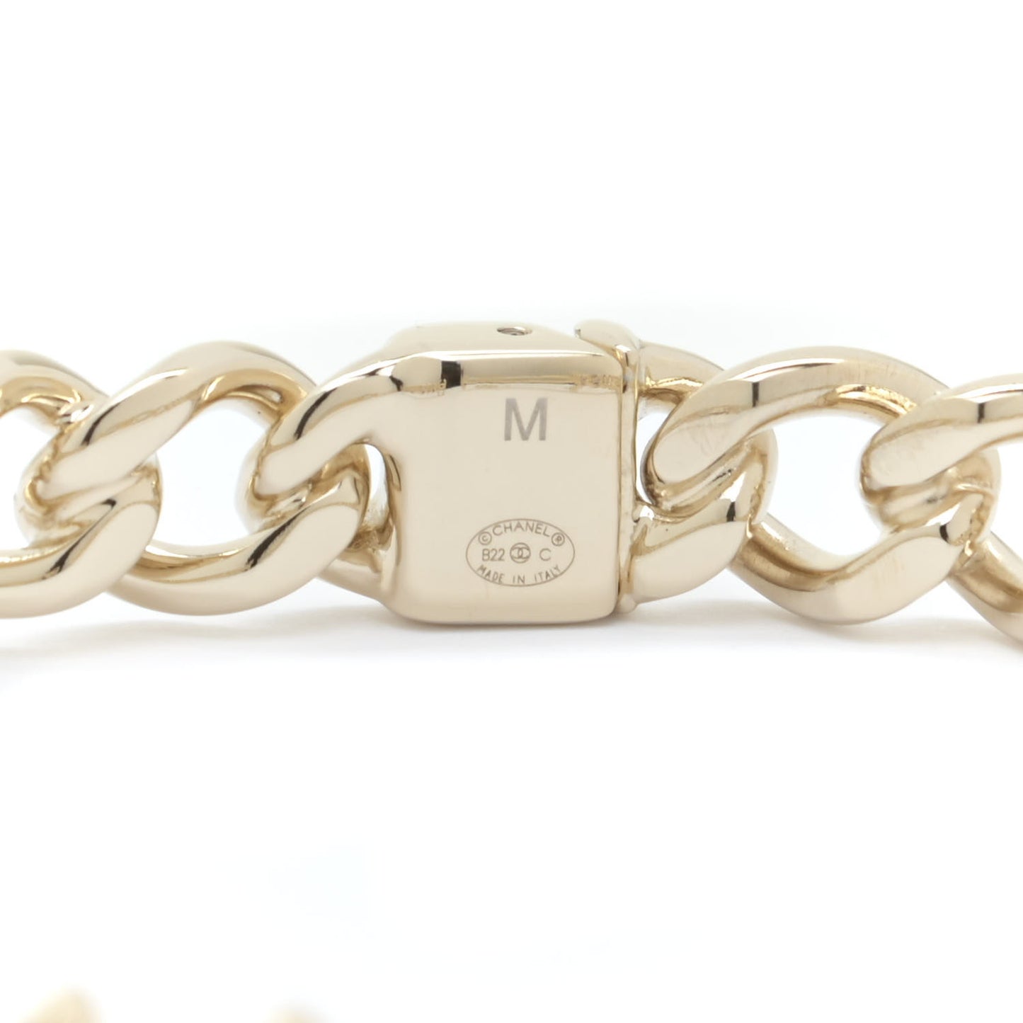 Metal CC Chain Link Choker Necklace M Gold