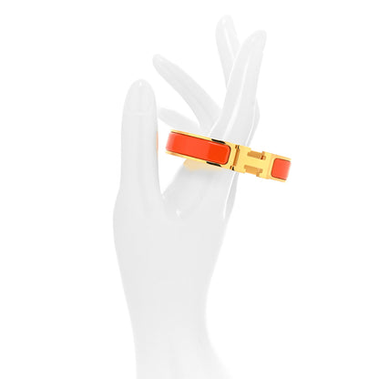 Hermes Enamel Narrow Clic Clac H Bracelet PM Orange 2 of 5