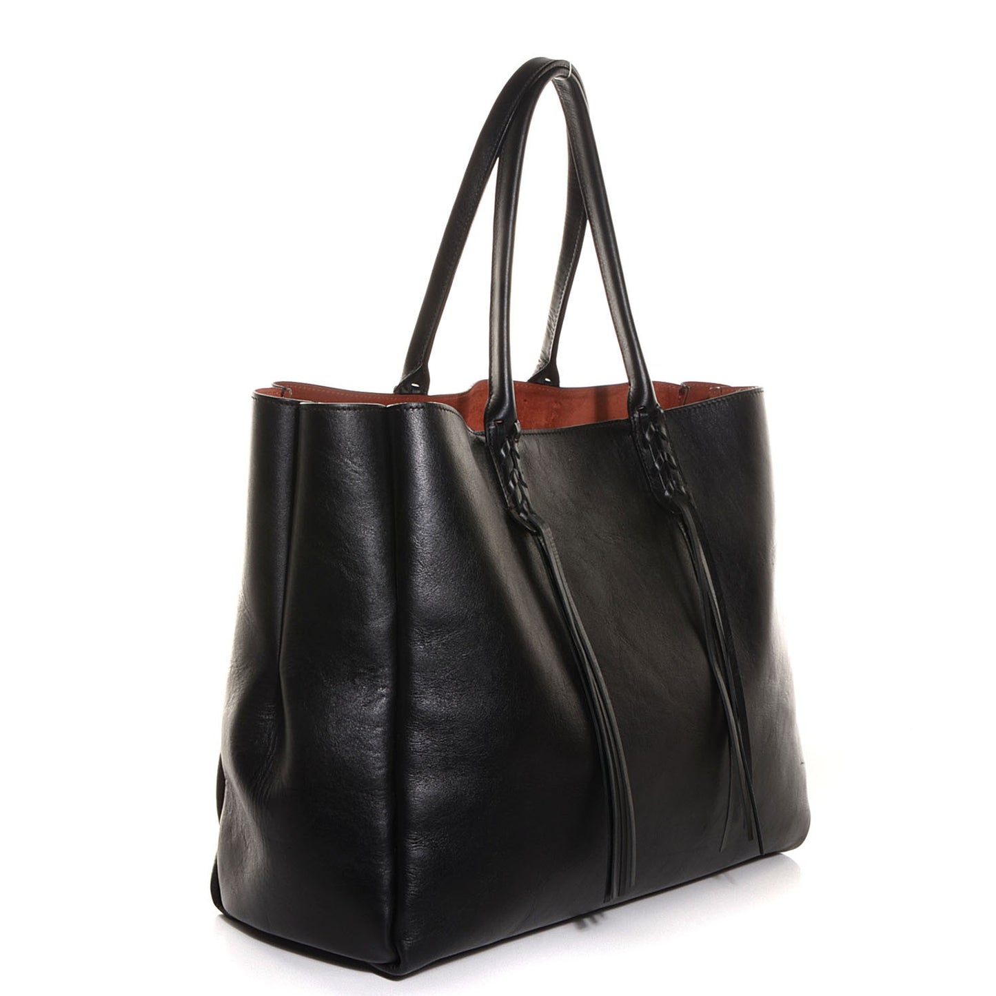 LANVIN Calfskin Extra Large Shopper Bag Black