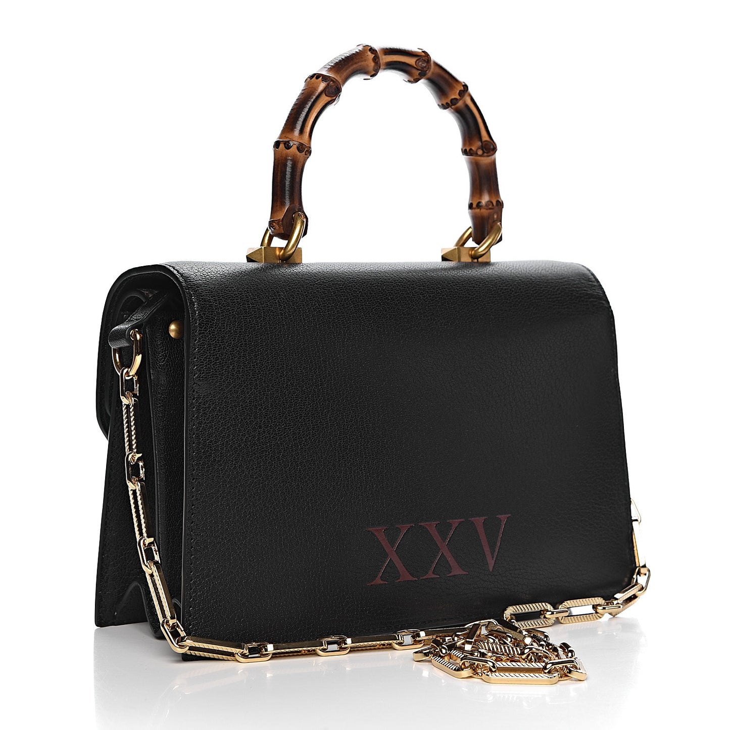 Calfskin Snakeskin Studded Small Ottilia Top Handle Bag Black