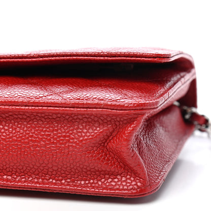 Chanel Caviar Quilted Wallet On Chain WOC Red 7 of 11