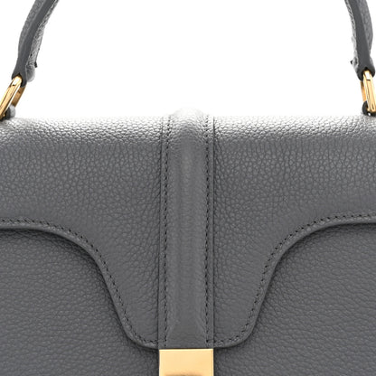 Celine Grained Calfskin Small 16 Top Handle Bag Storm 10 of 13