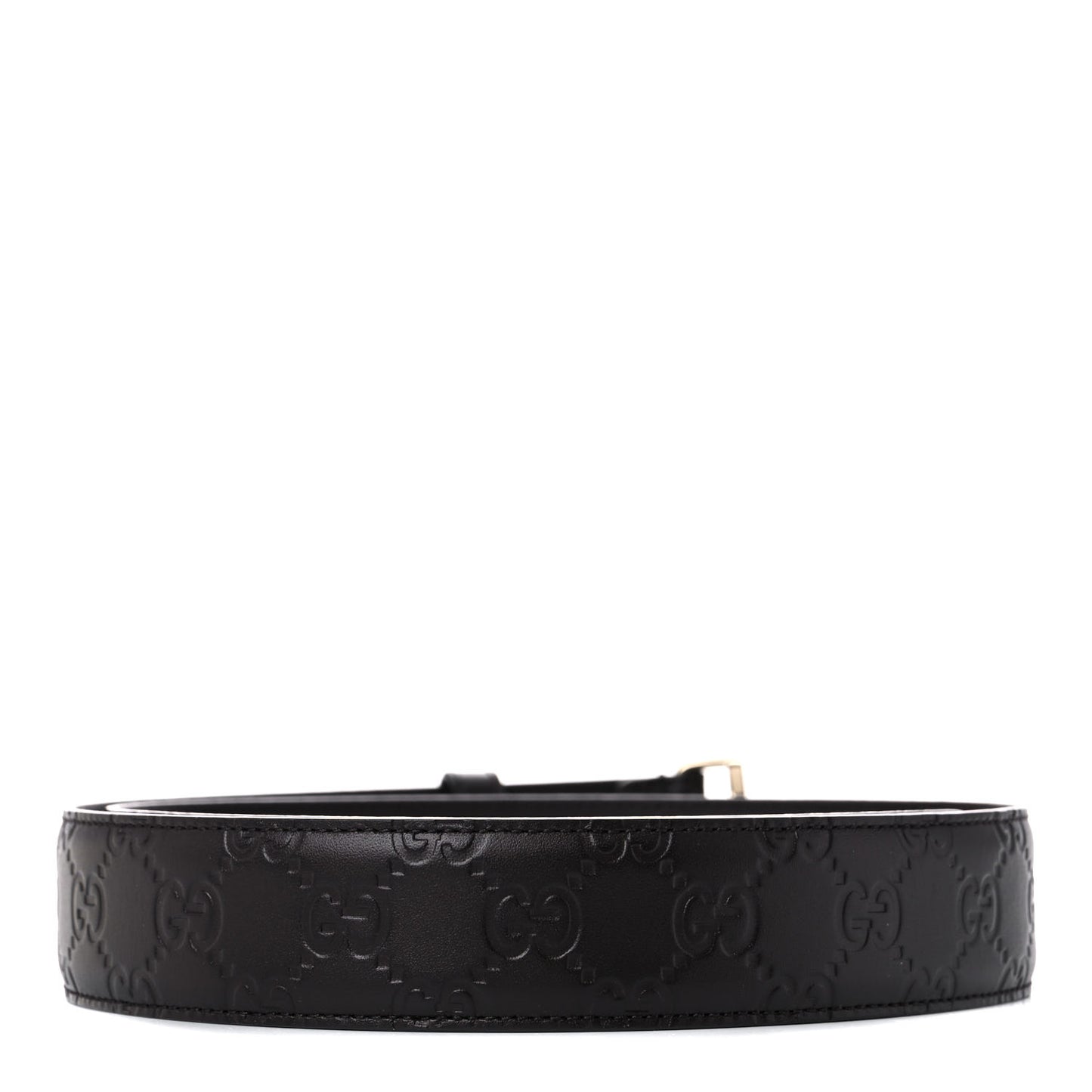 Guccissima Signature Interlocking G 37mm Belt 85 34 Black