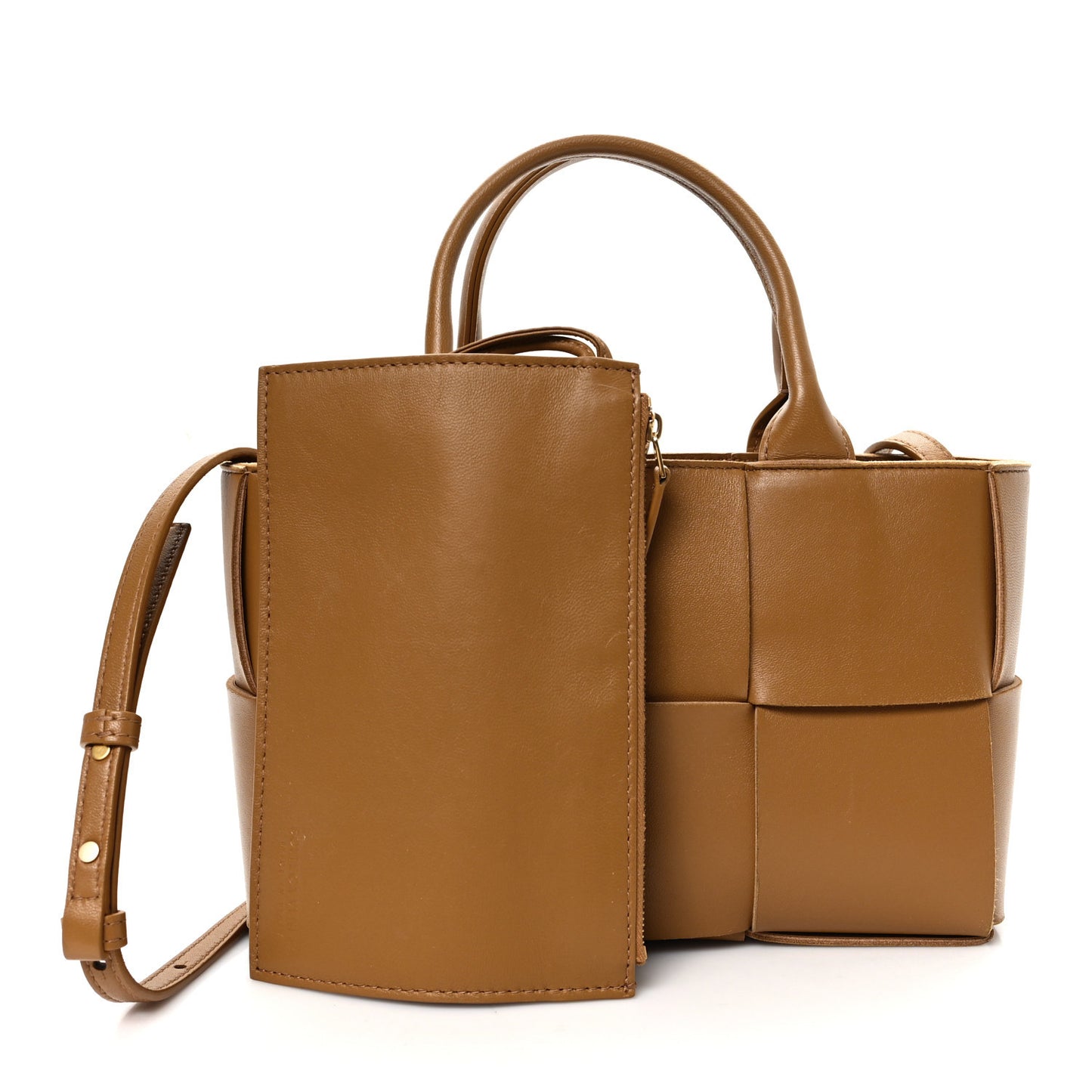 Nappa Maxi Intrecciato Mini Arco Tote Camel