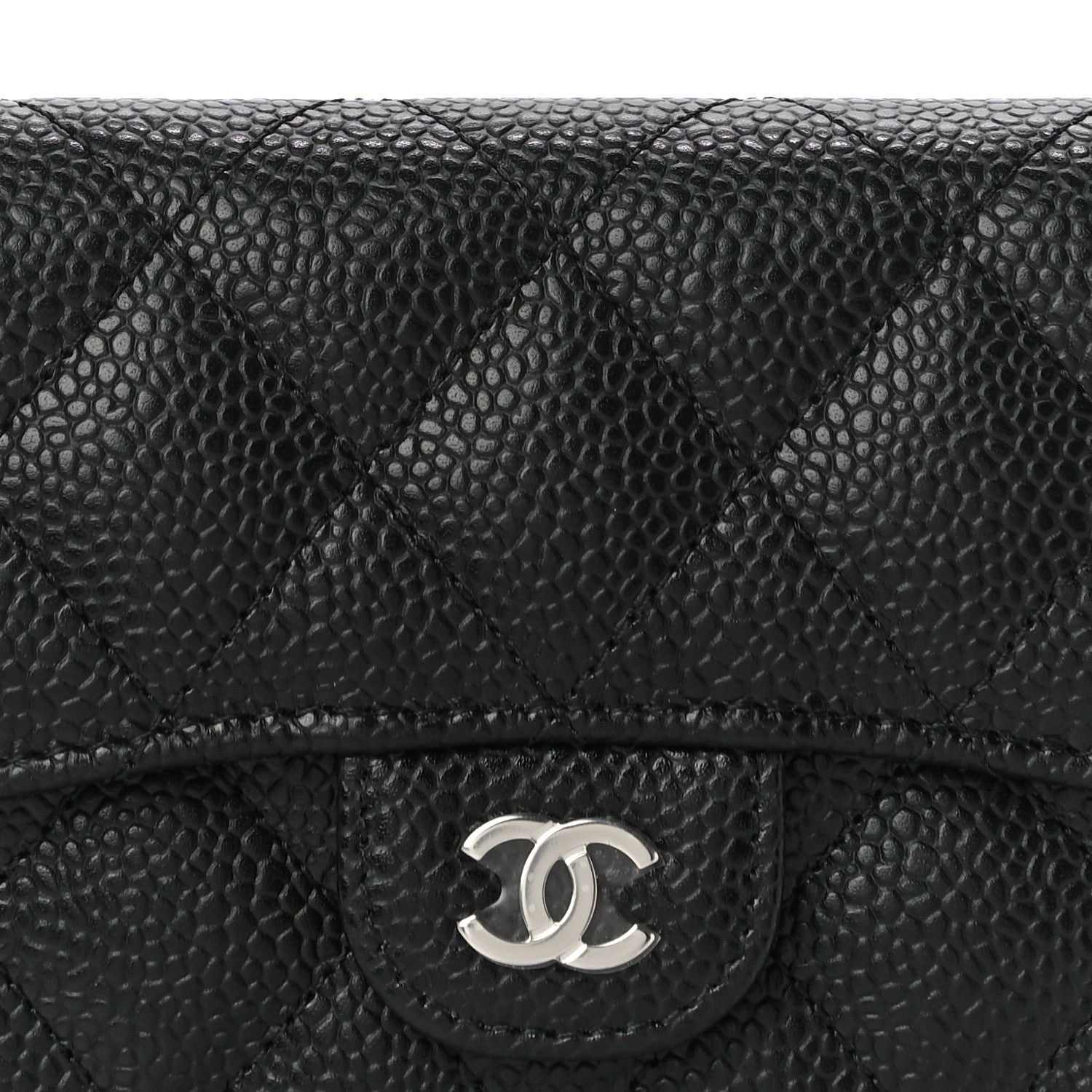 Chanel Caviar Quilted Compact Flap Wallet Black 9 of 12