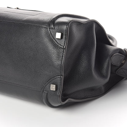 Celine Drummed Calfskin Shoulder Luggage Black 9 of 9