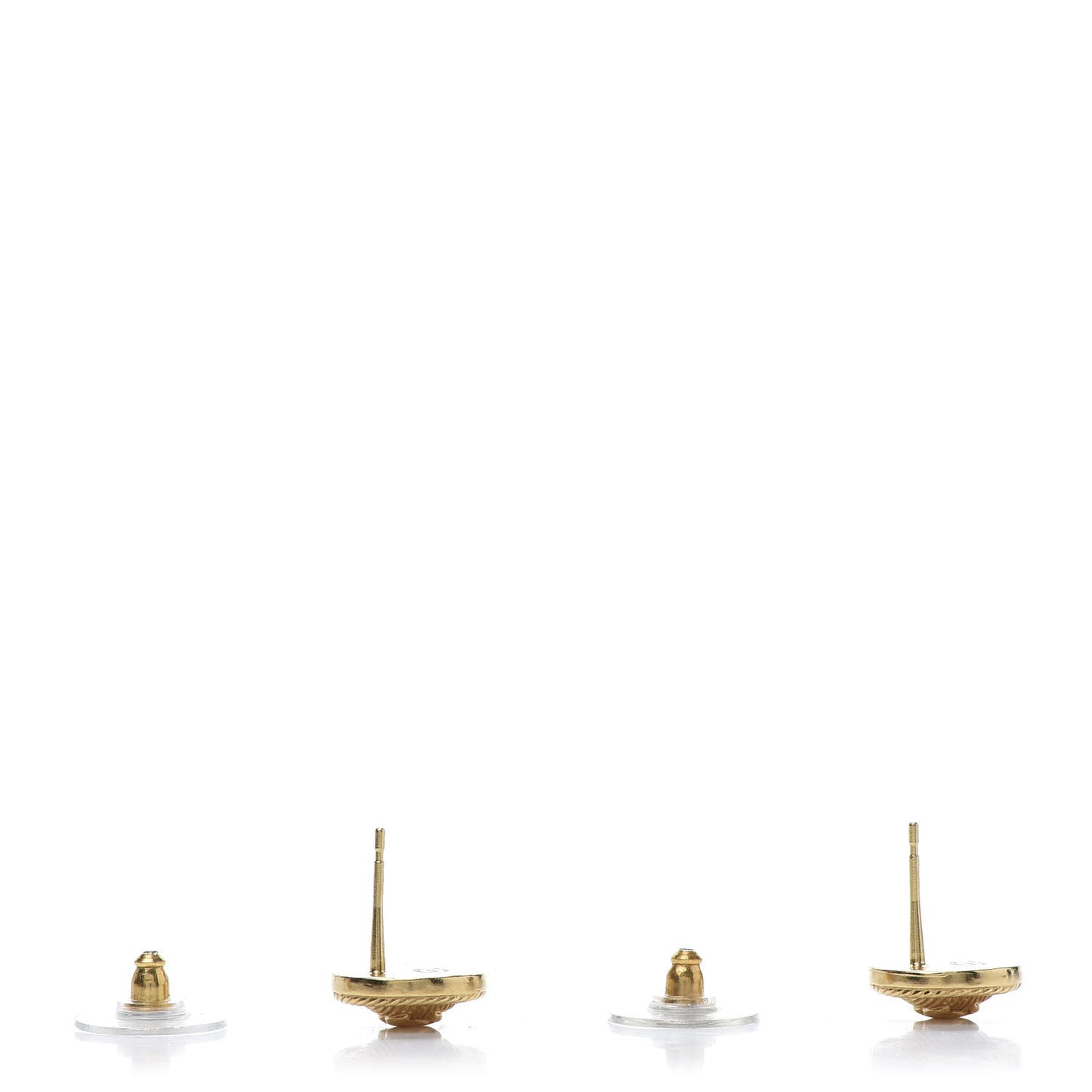 CC Button Earrings Gold