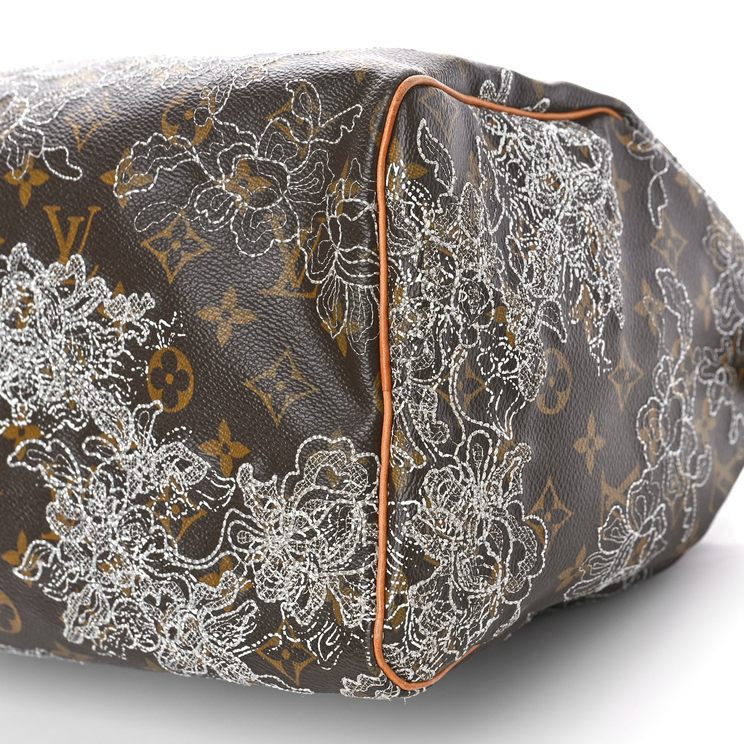 Louis Vuitton Monogram Dentelle Speedy 30 Silver 8 of 8