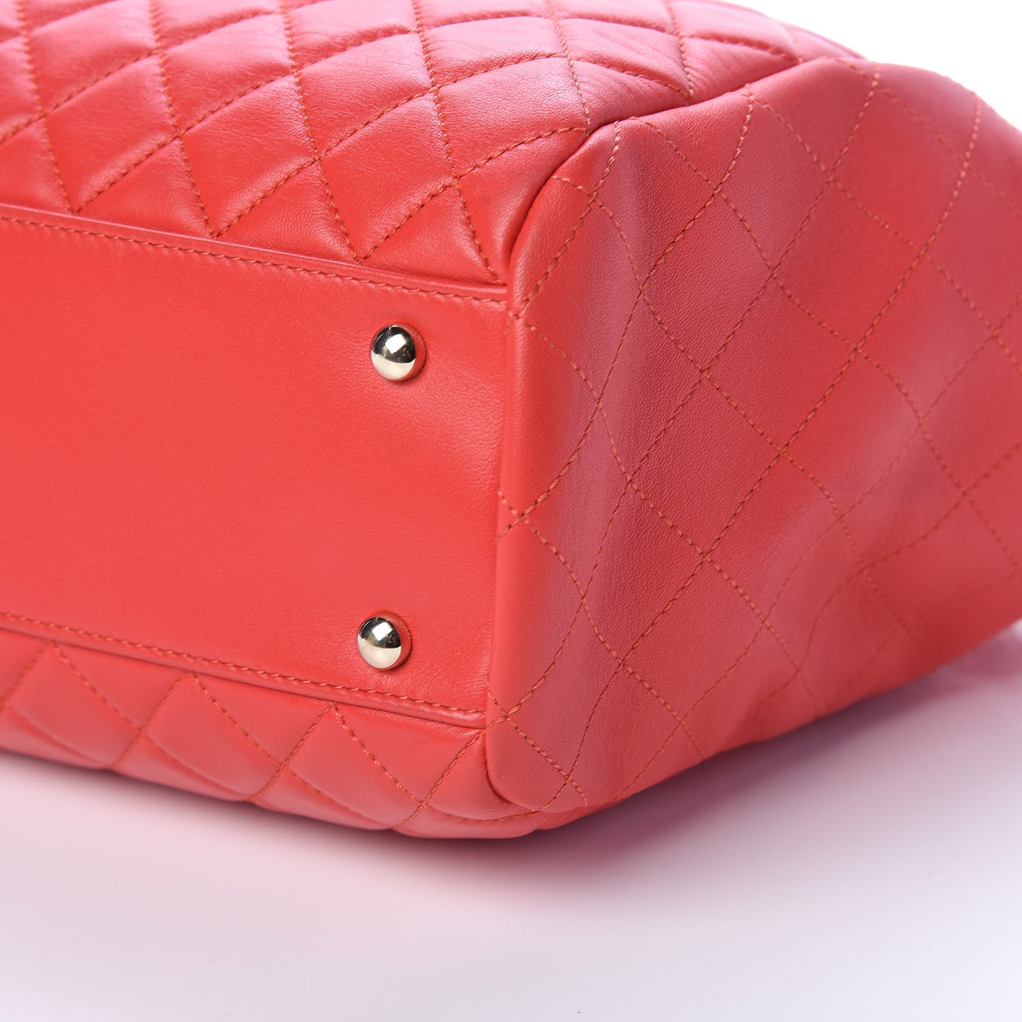 Lambskin Quilted Drawstring Bag Red