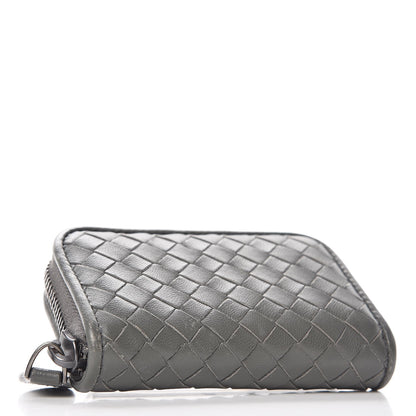 Bottega Veneta Nappa Intrecciato Zip Around Coin Purse Light Grey 4 of 15