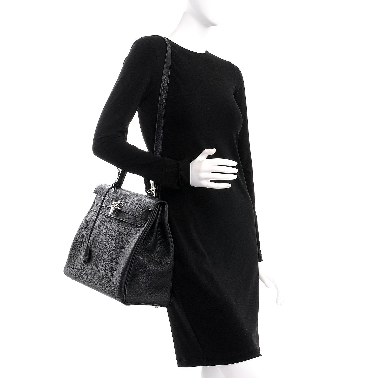 Hermes Fjord Horseshoe Kelly Retourne 40 Black Rouge H 3 of 34