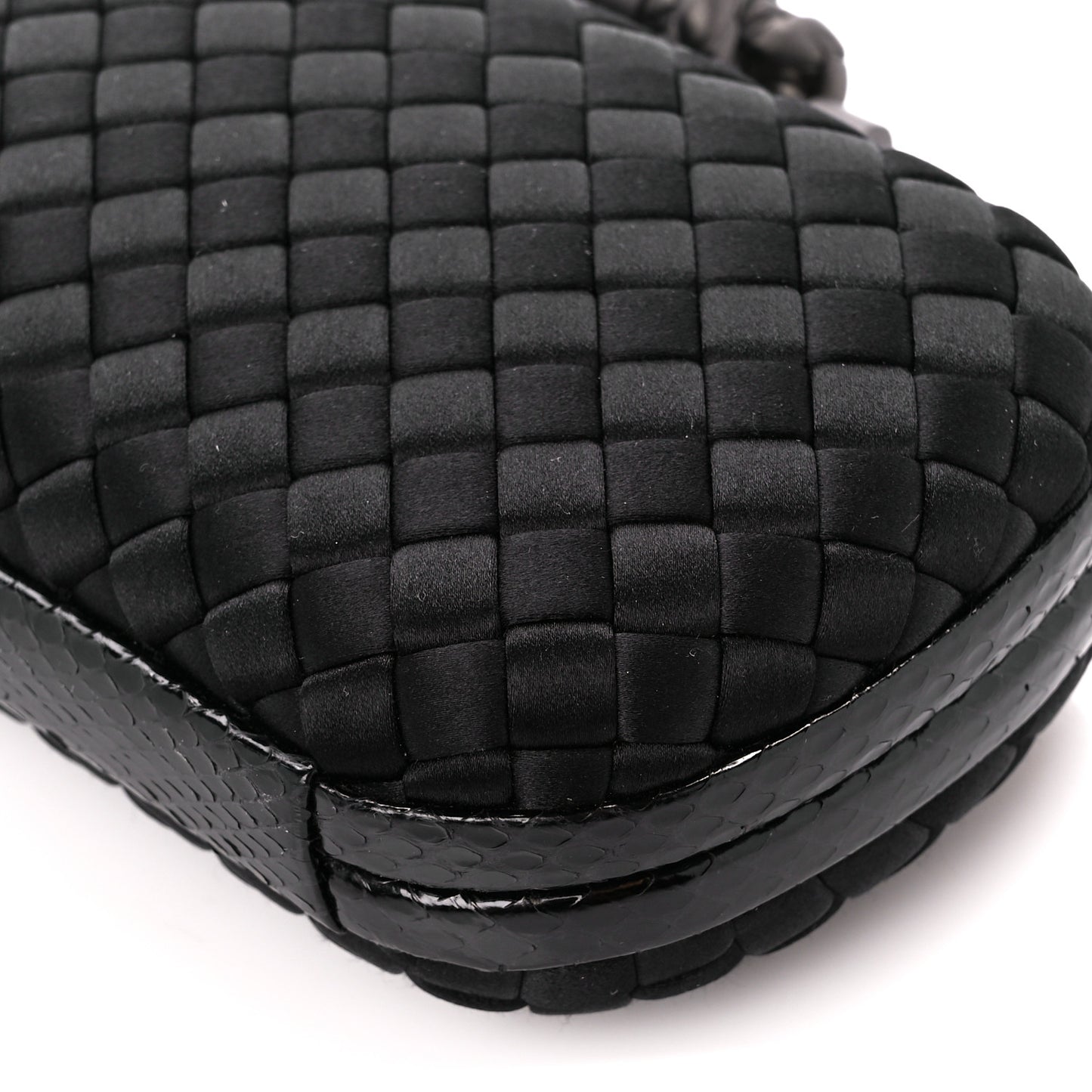 Satin Intreccio Impero Ayers Knot Clutch Black