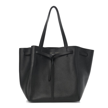 Celine Soft Grained Calfskin Small Belt Cabas Phantom Black 1 of 16