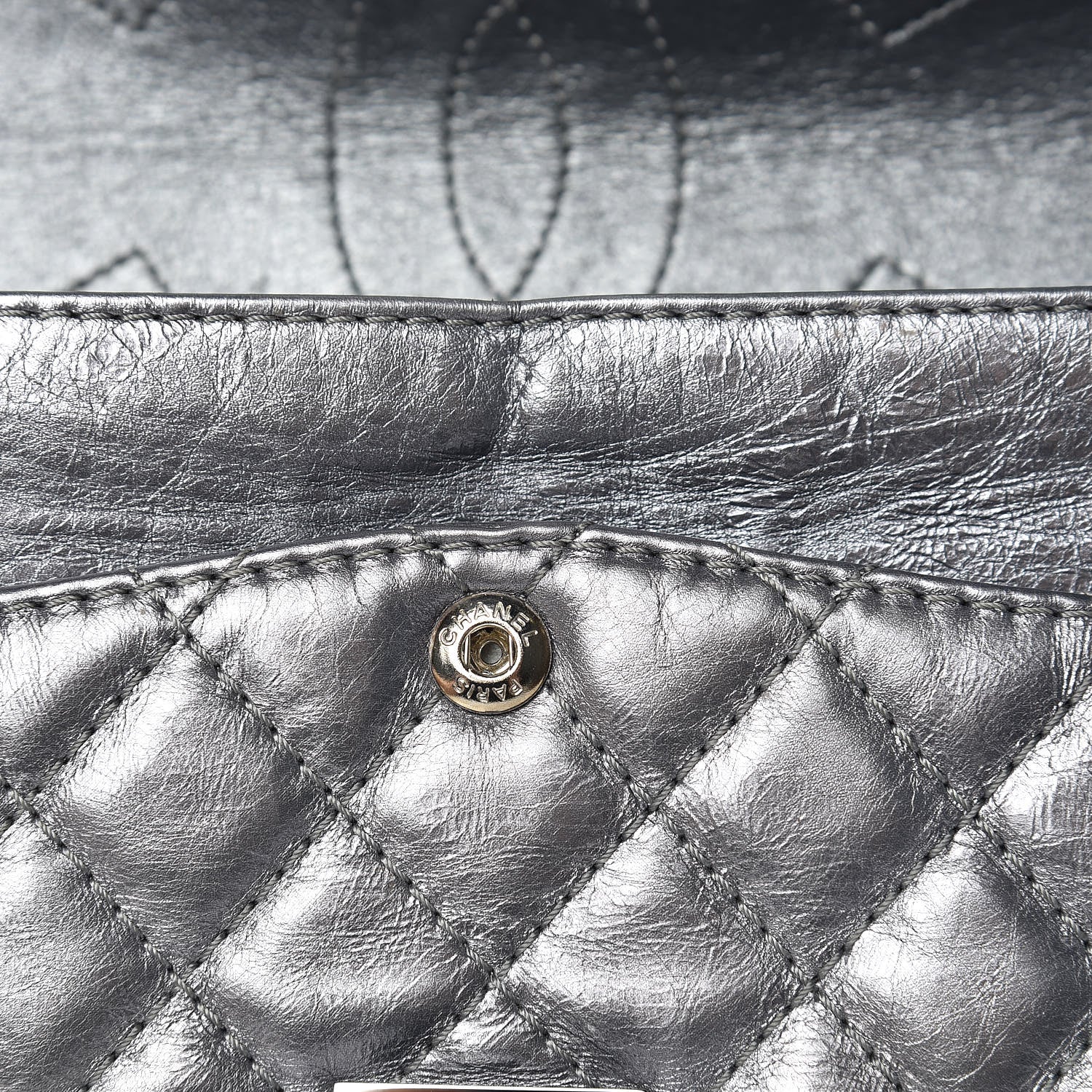 Chanel Metallic Aged Calfskin Quilted 2.55 Reissue 225 Flap Grey 10 of 14
