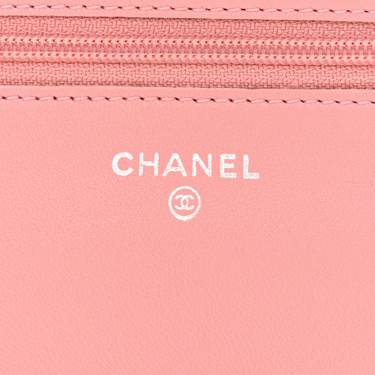 Lambskin Quilted Wallet On Chain WOC Pink