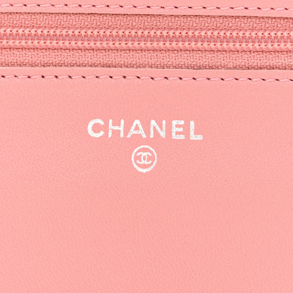 Chanel Lambskin Quilted Wallet On Chain WOC Pink 6 of 12