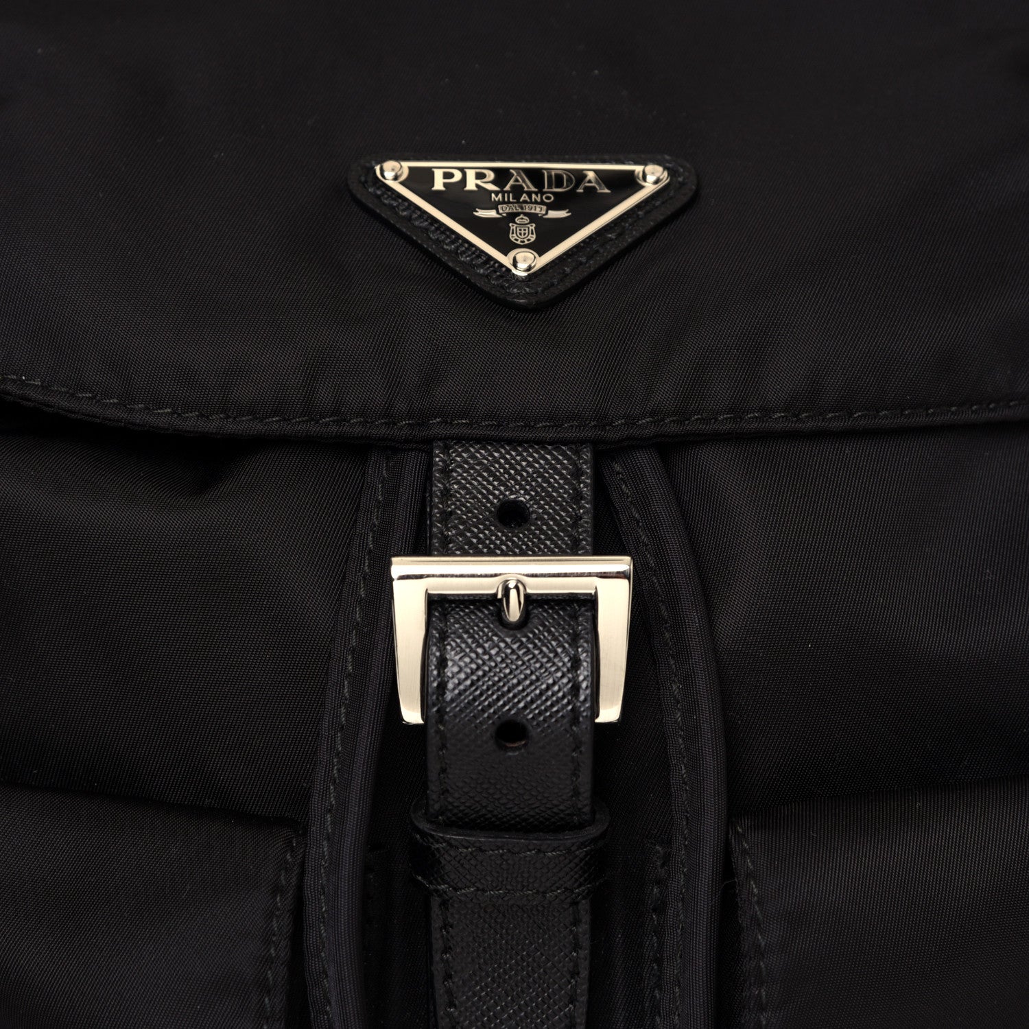 Prada Tessuto Nylon Saffiano Medium Backpack Black 12 of 12