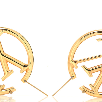 Louis Vuitton Metal Louise Hoop Earrings Gold 3 of 4