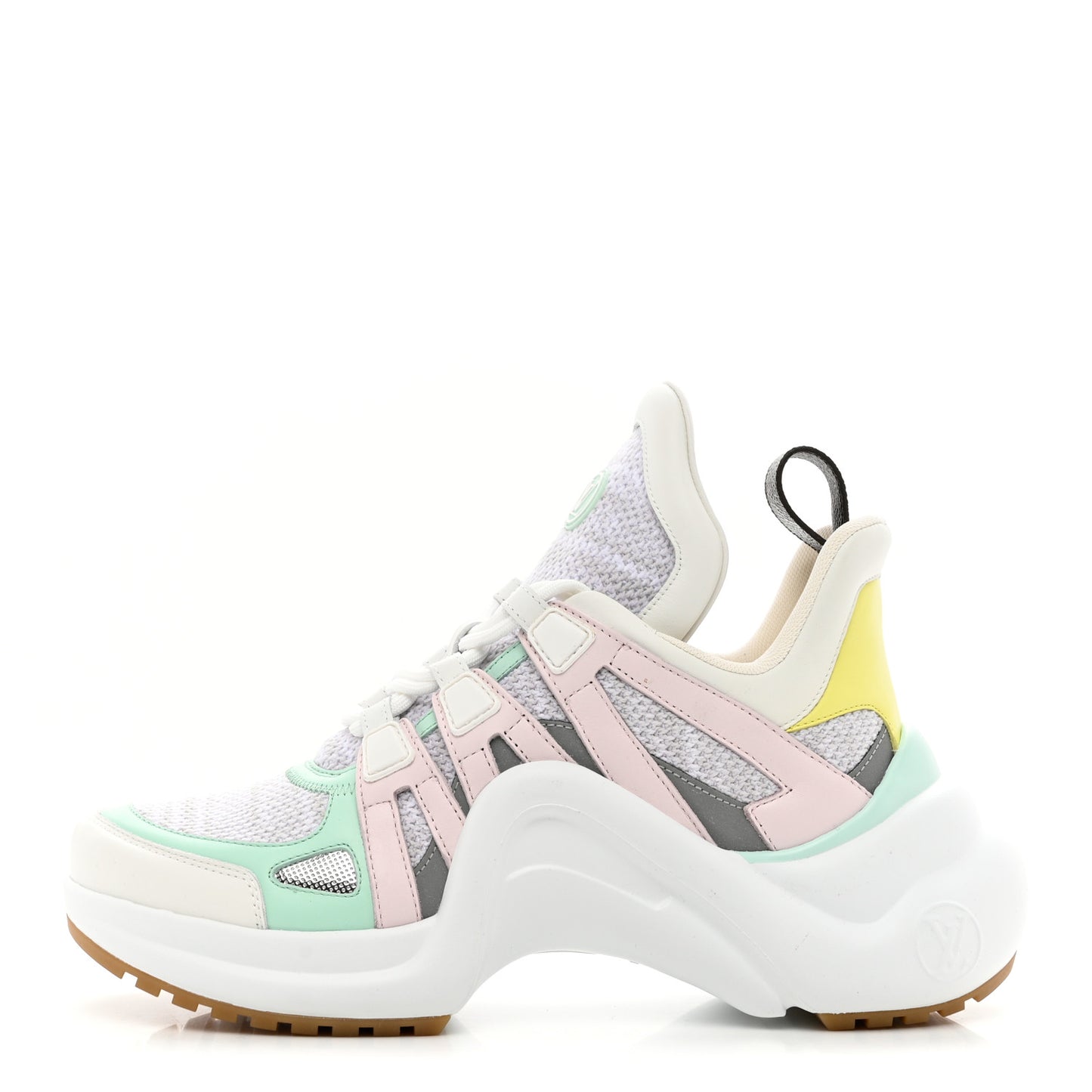 Calfskin Nylon LV Pop Archlight Sneaker 37.5 Yellow Pink Teal