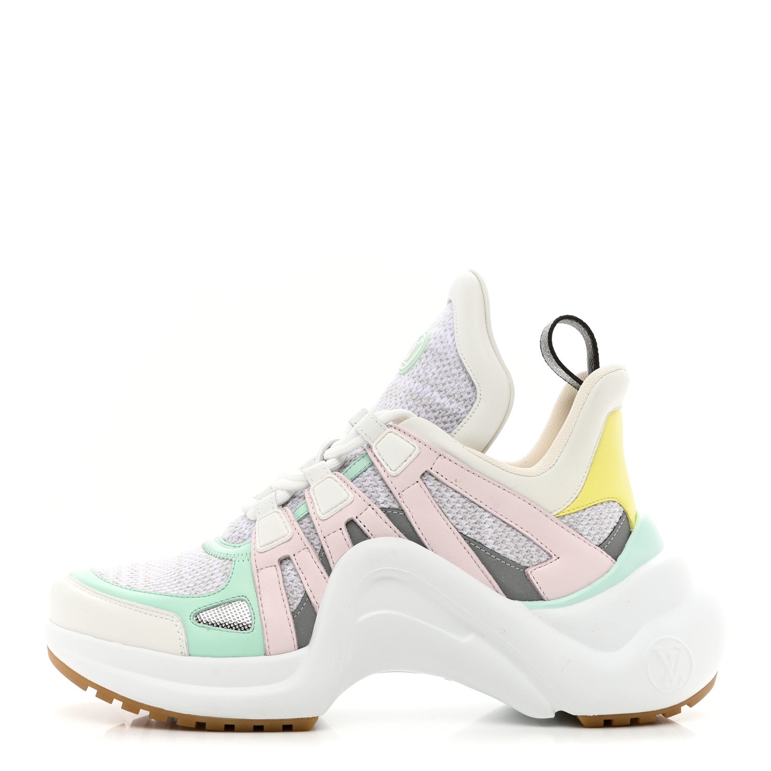 Louis Vuitton Calfskin Nylon LV Pop Archlight Sneaker 37.5 Yellow Pink Teal 1 of 9