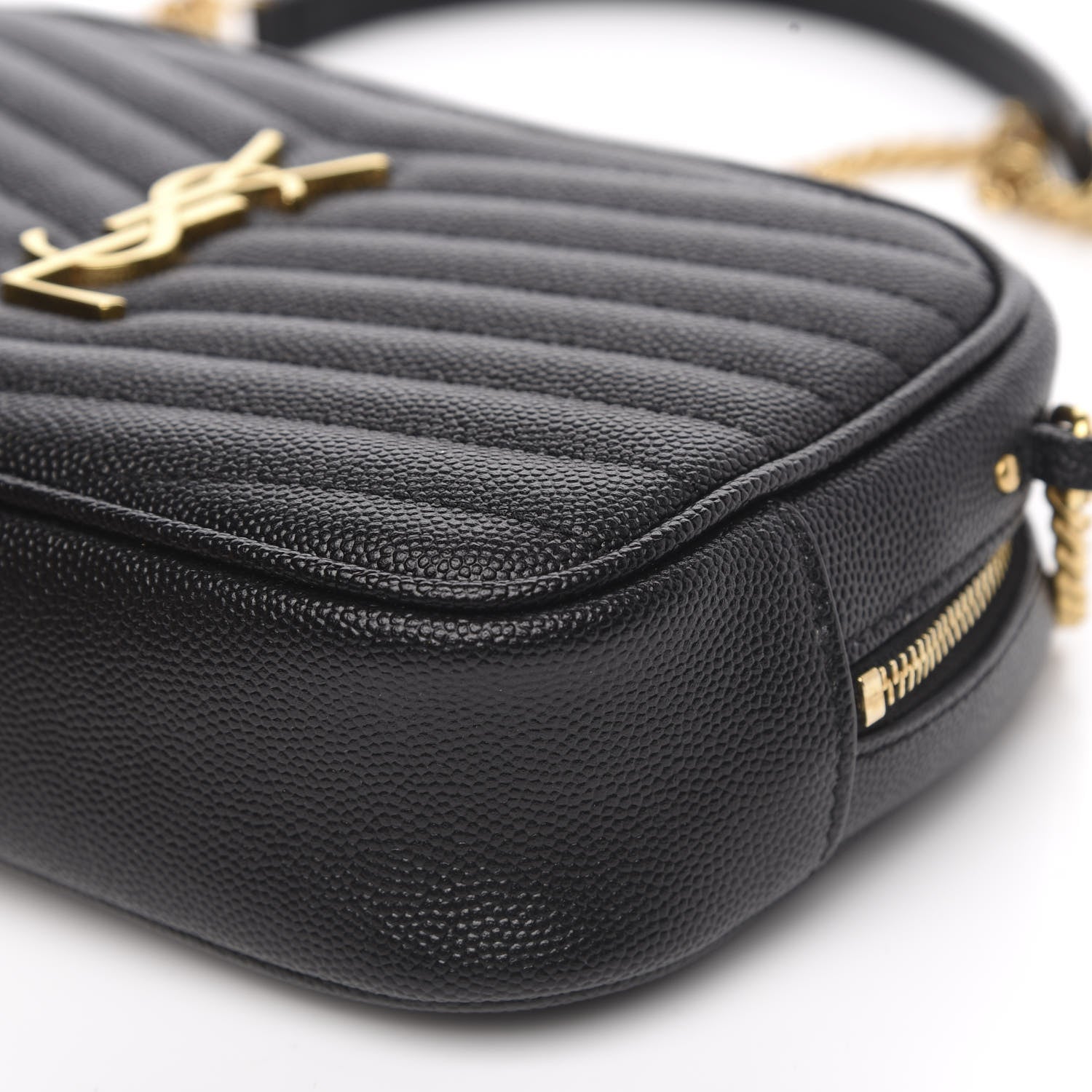 Saint Laurent Grain De Poudre Matelasse Monogram Mini Lou Camera Bag Black 9 of 10