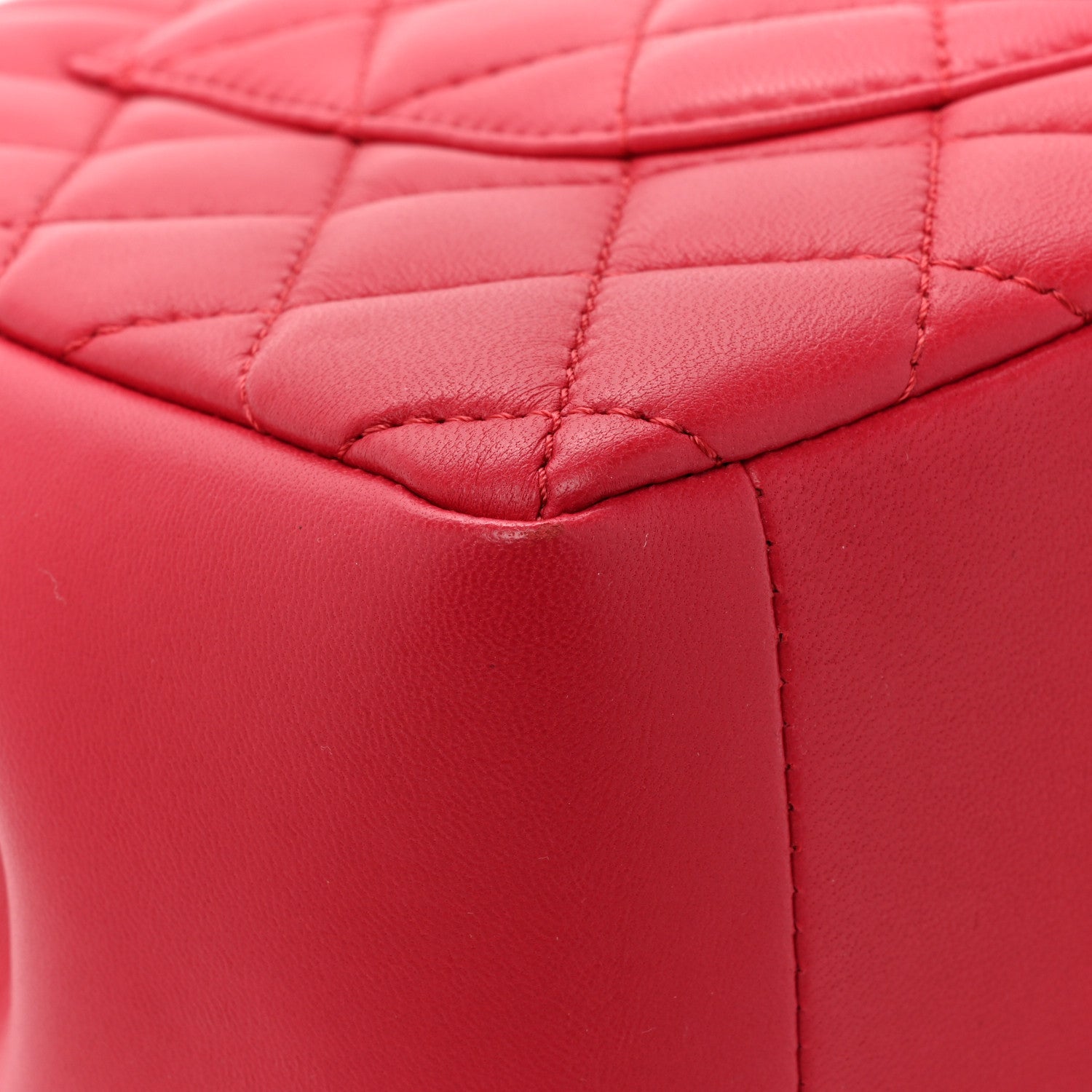 Chanel Lambskin Quilted Jumbo Mademoiselle Chic Flap Red 12 of 13