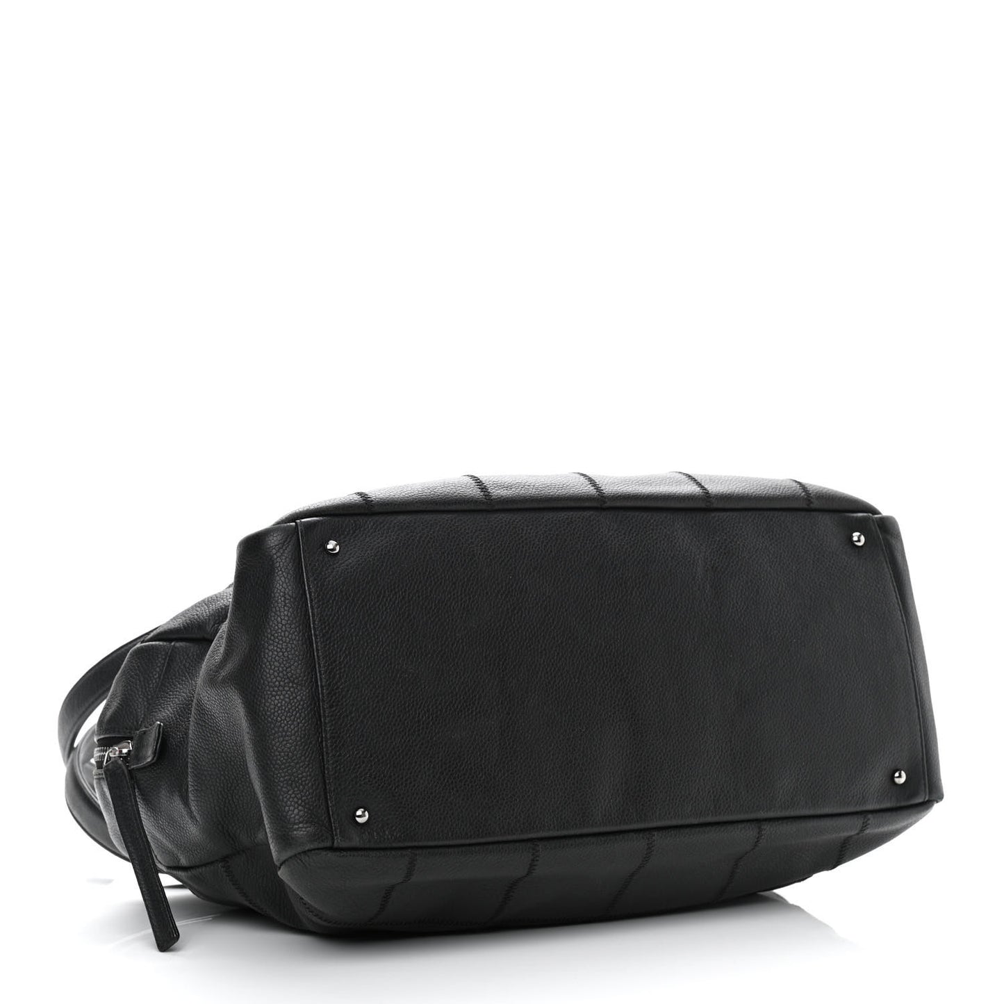 Caviar Square Stitched Large Tote Black