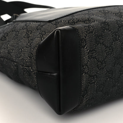 Gucci Denim Monogram Tote Bag Black 8 of 9