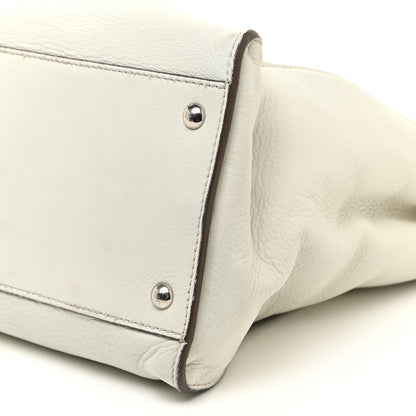 Fendi Calfskin Fur Monster Eyes Large Peekaboo Iconic Satchel White 10 of 27
