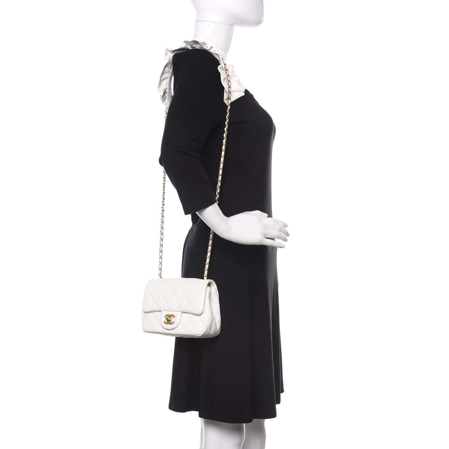 Chanel Calfskin Quilted Mini Romance Square Flap White 2 of 10