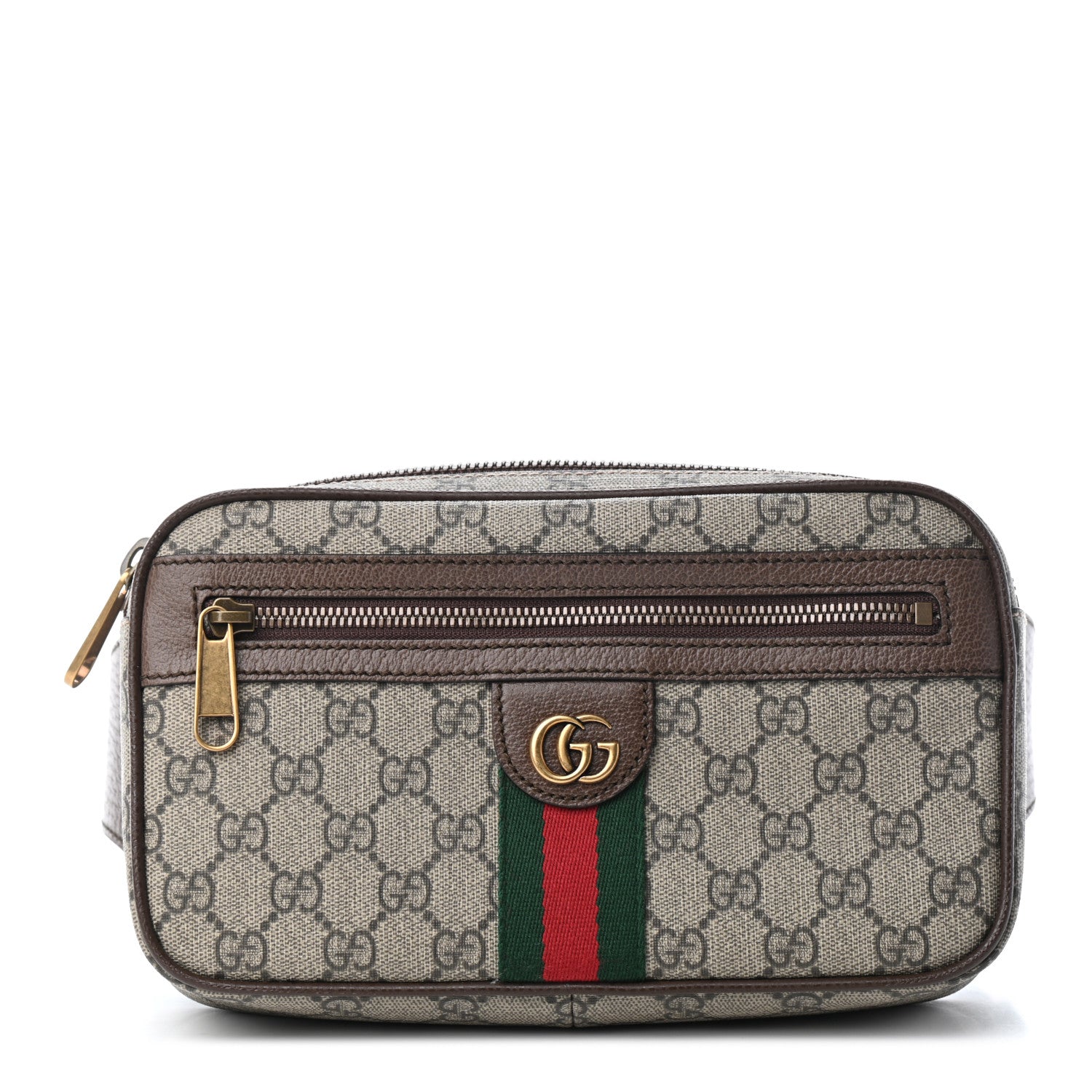 Gucci Soft GG Supreme Monogram Medium Ophidia Belt Bag Dark Brown 1 of 9