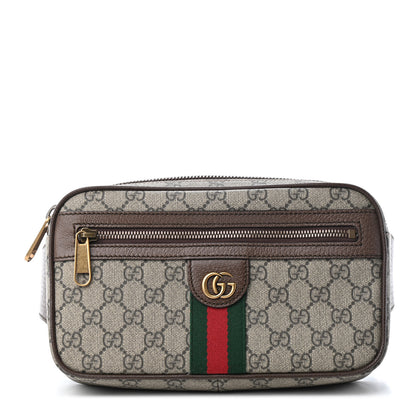 Gucci Soft GG Supreme Monogram Medium Ophidia Belt Bag Dark Brown 1 of 9