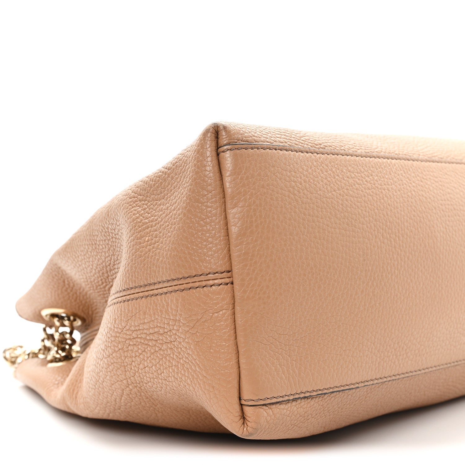 Gucci Pebbled Calfskin Medium Soho Chain Shoulder Bag Camelia 9 of 11