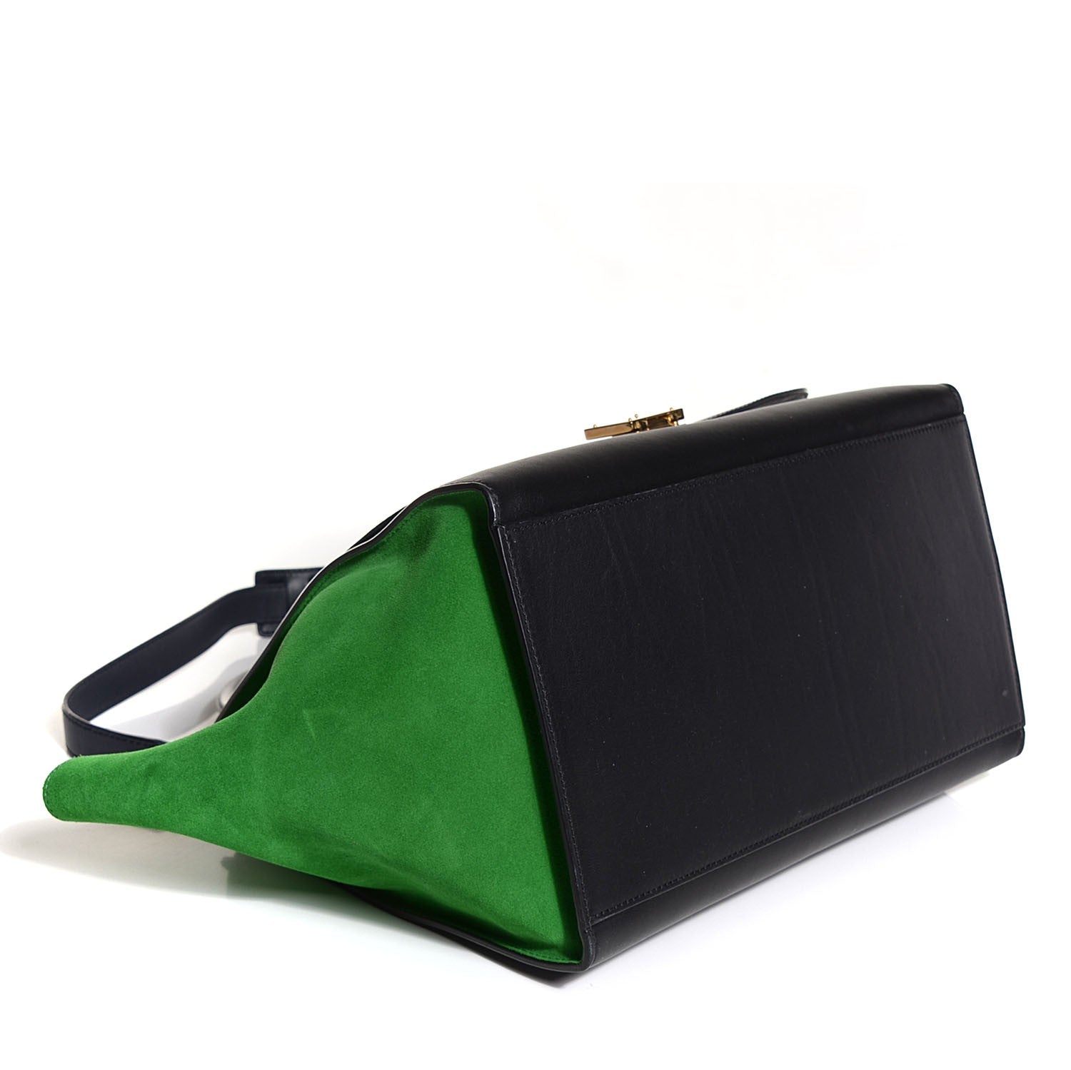 Celine Smooth Calfskin Suede Medium Tri-Color Trapeze Green Grass 4 of 8