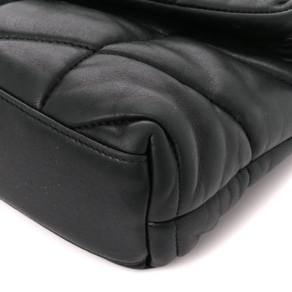Saint Laurent Lambskin Quilted Toy Loulou Puffer Monogram Chain Satchel Black 11 of 11