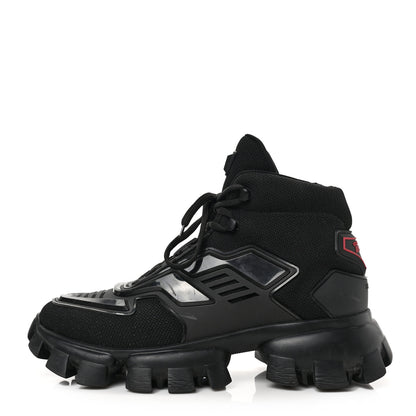 Prada Knit Fabric Cloudbust Thunder High Top Sneakers 8 Black 1 of 7