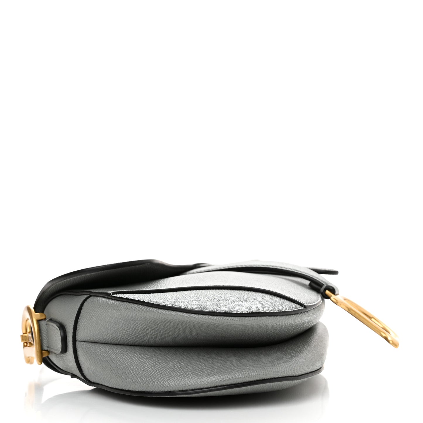 Grained Calfskin Saddle Bag Grey