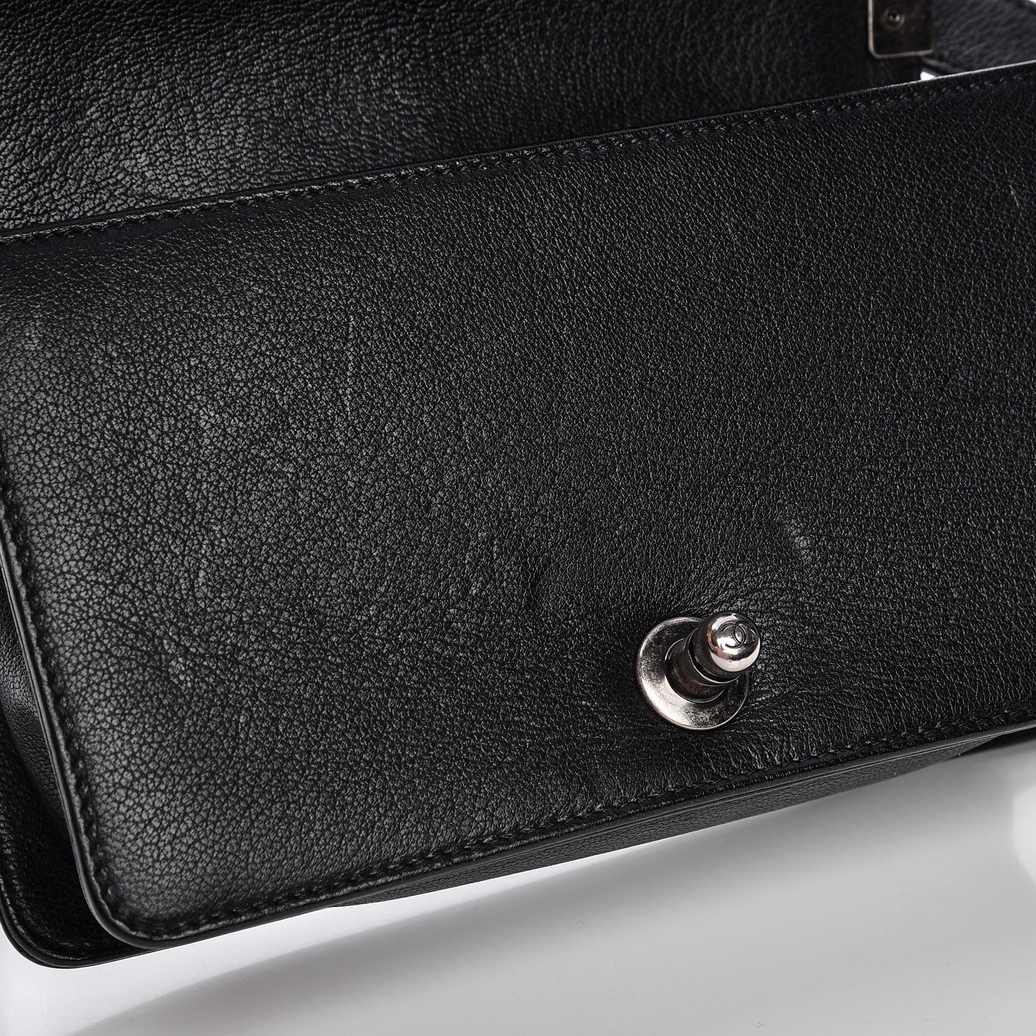 Chanel Goatskin Quilted Patent Small Duo Boy Flap Black 8 of 11