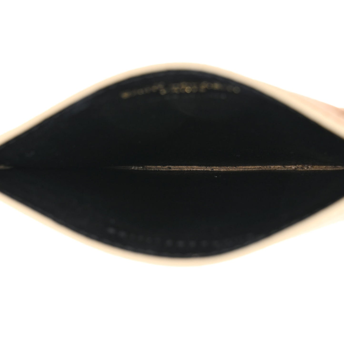 Grain De Poudre Matelasse Chevron Monogram Credit Card Case Dark Beige