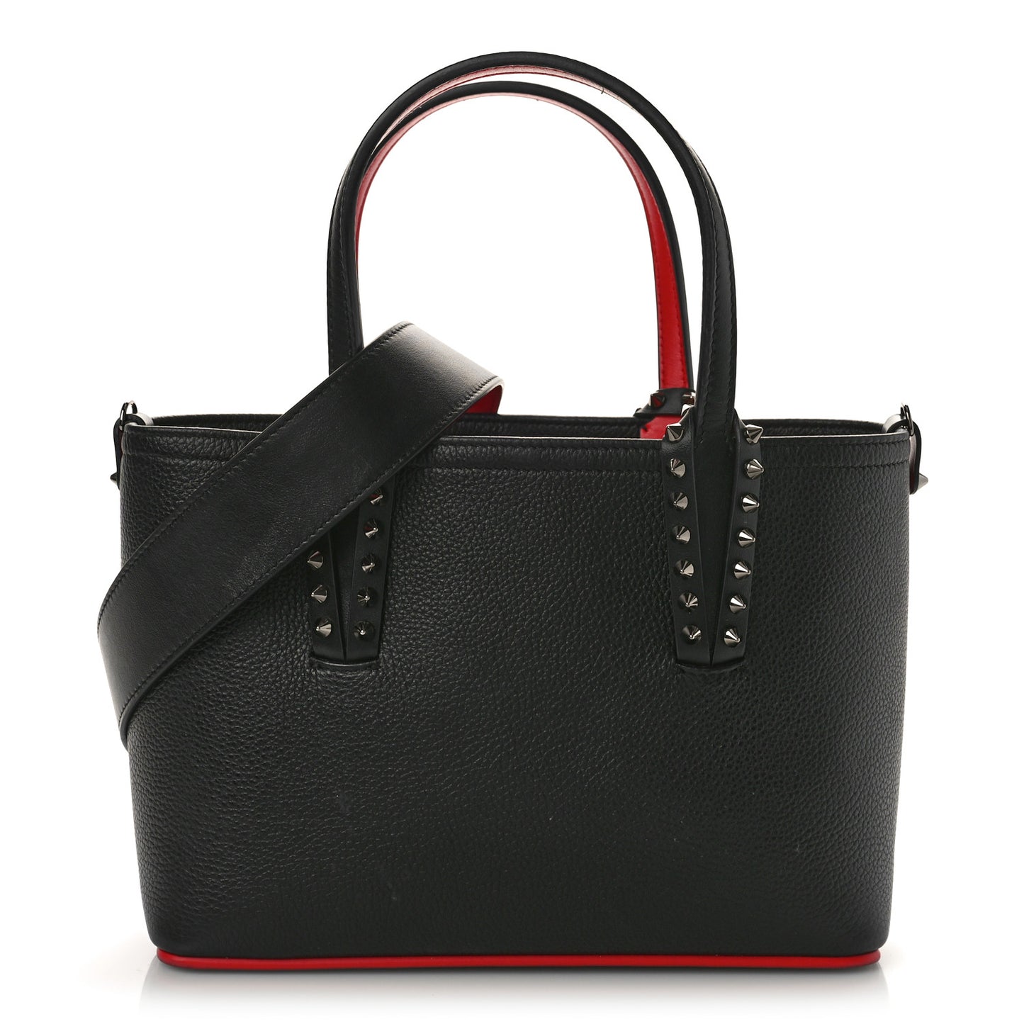 Calfskin Spikes Mini East West Cabata Tote Black