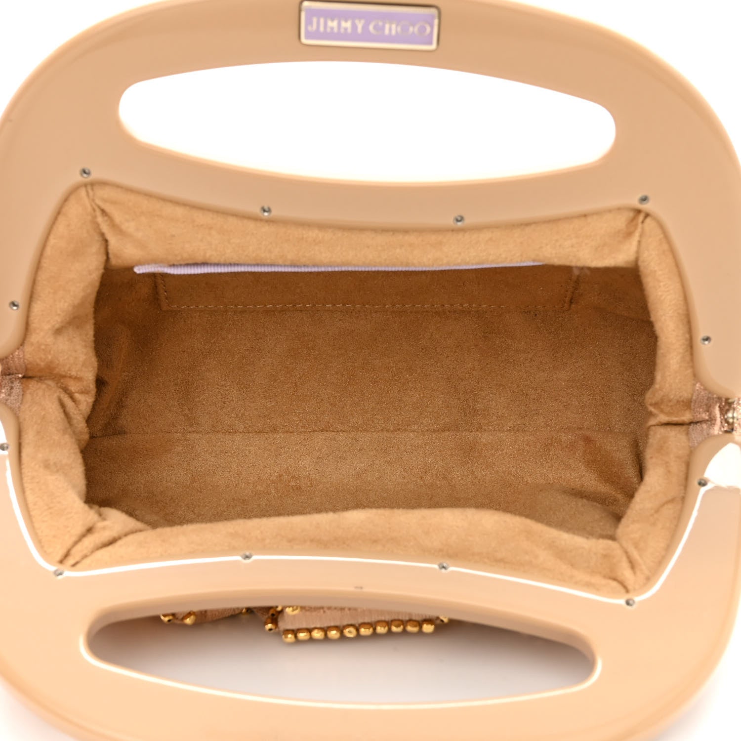 Jimmy Choo Metallic Fabric Beaded Clutch Gold 5 of 11