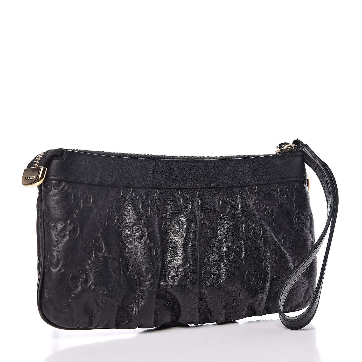 Gucci Guccissima Signature New Britt Wristlet Black 3 of 10