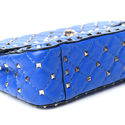 Valentino Garavani Nappa Medium Rockstud Spike Shoulder Bag Acid Blue 7 of 8