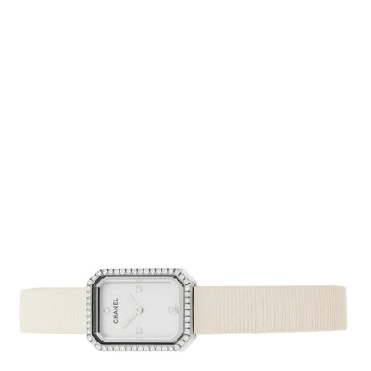 Chanel Stainless Steel Rubber Diamond Bezel Mother of Pearl 16mm Premiere Quartz Watch 2 of 4