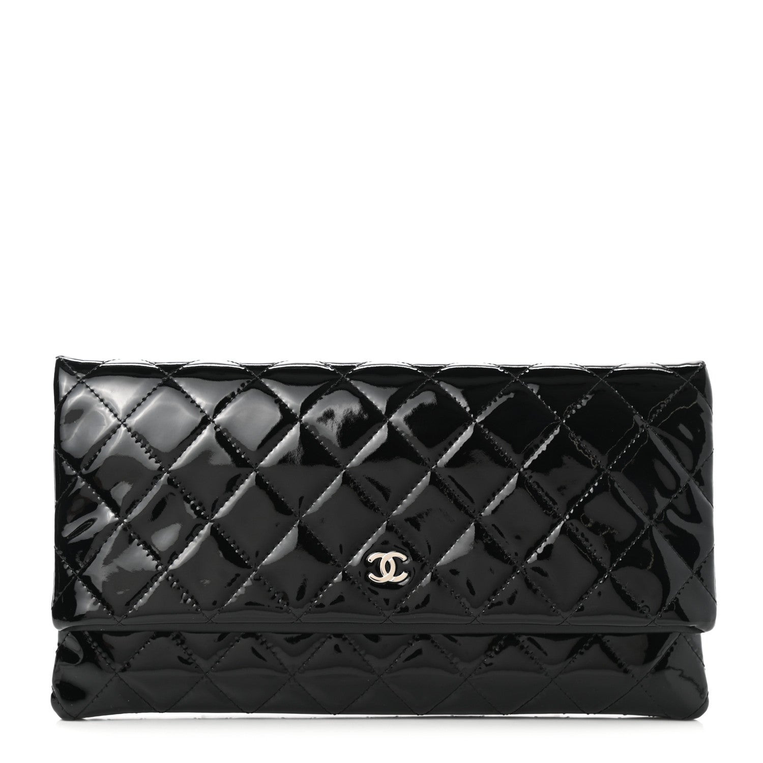 Chanel Patent Calfskin Quilted Beauty CC Clutch Black 1 of 7