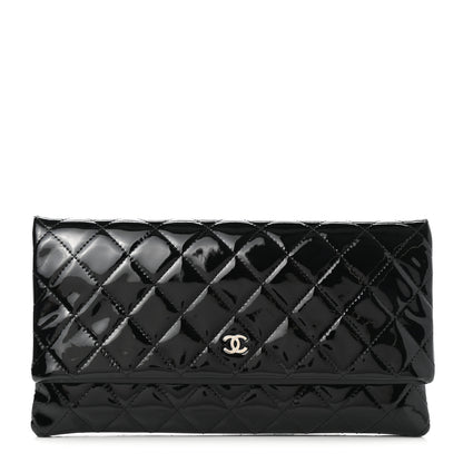 Chanel Patent Calfskin Quilted Beauty CC Clutch Black 1 of 7