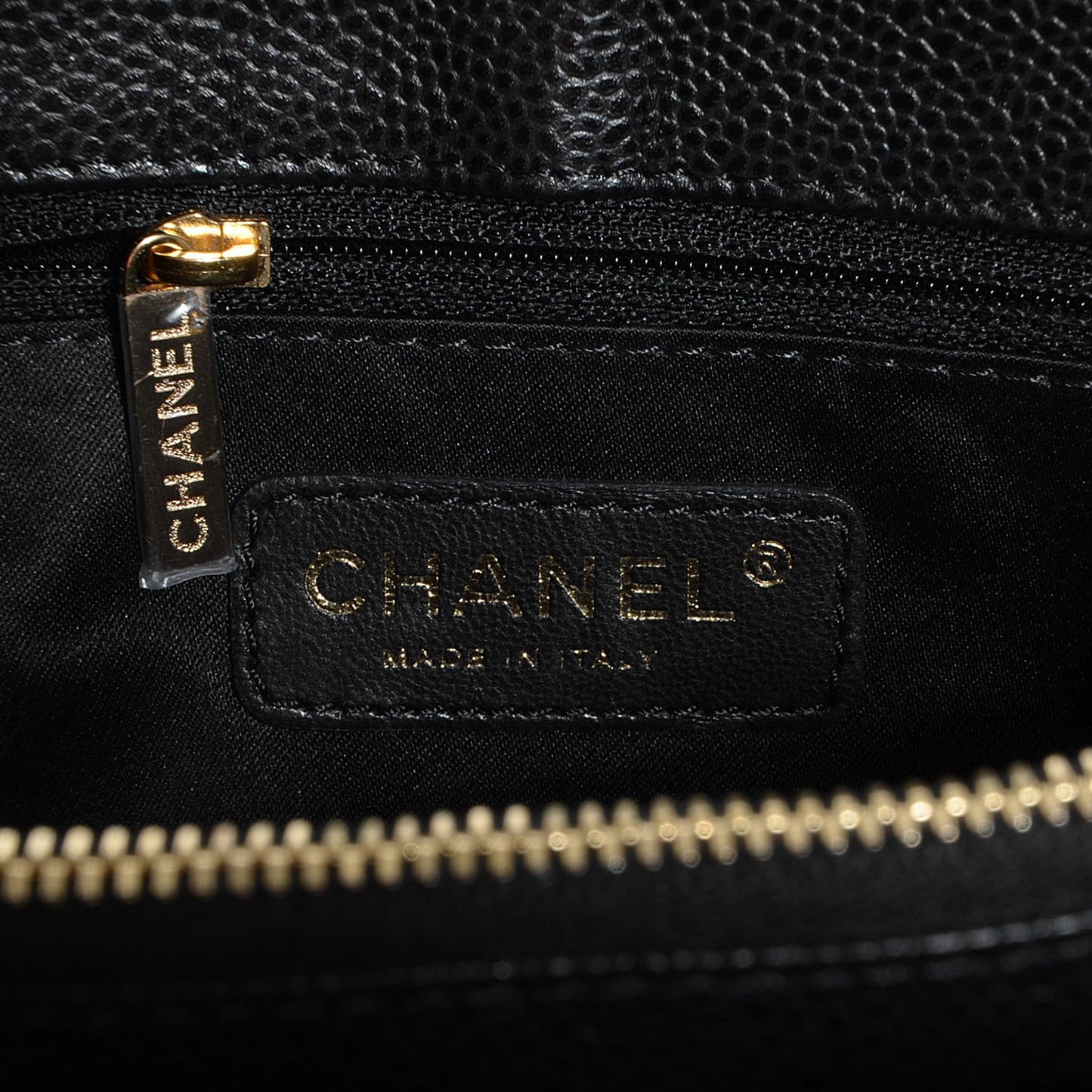 Caviar Quilted Grand Shopping Tote GST Black