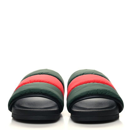 Gucci Nylon Web Womens Slide Sandals 37 Black Green Red 2 of 8