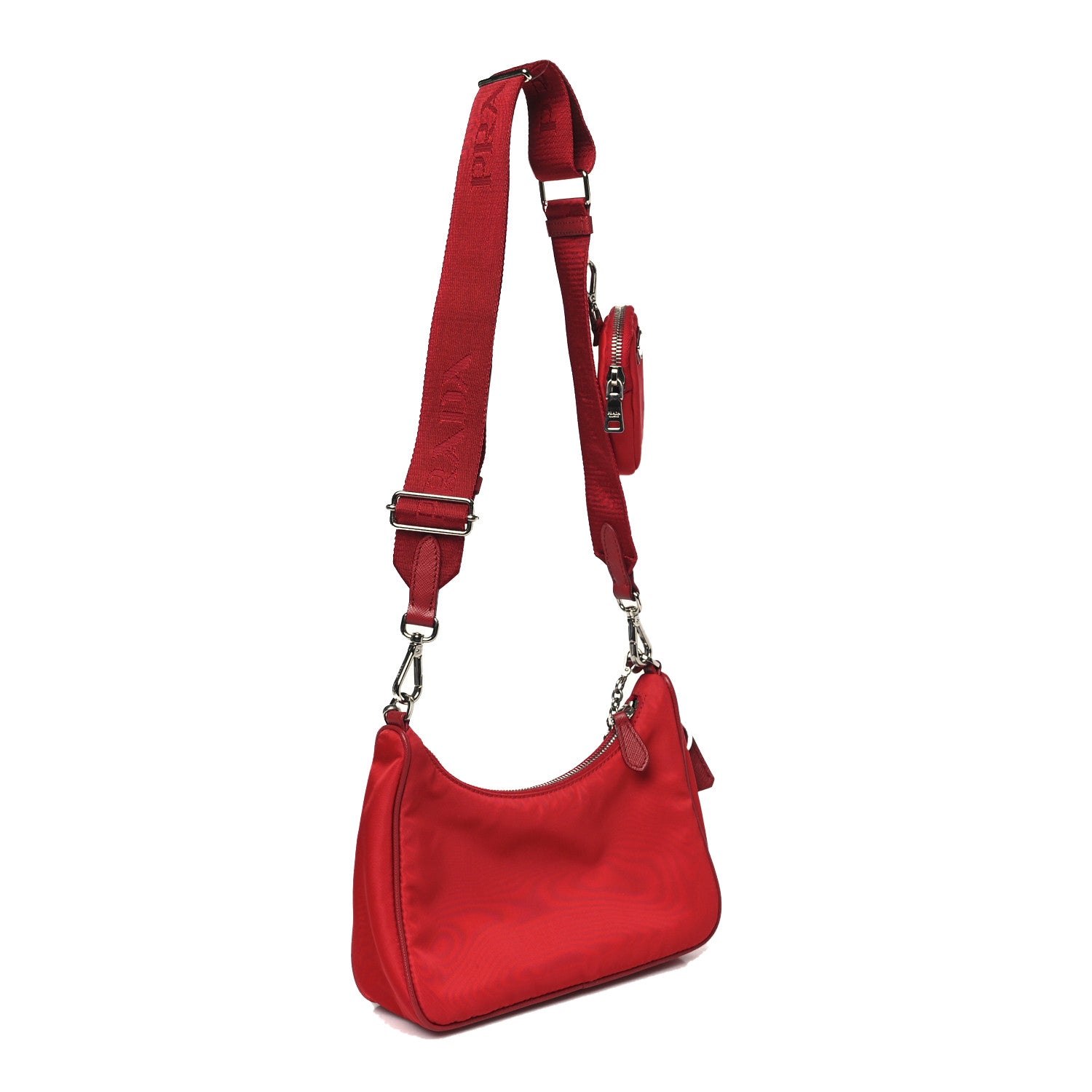 Prada Nylon Re-Edition 2005 Shoulder Bag  Rosso 3 of 9