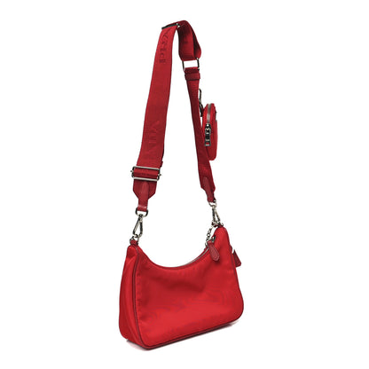 Prada Nylon Re-Edition 2005 Shoulder Bag  Rosso 3 of 9